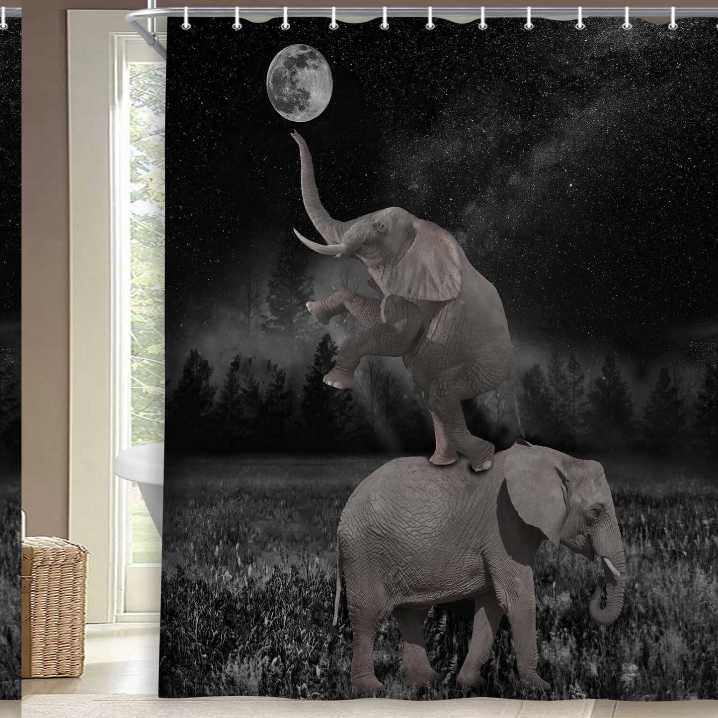 Funny Elephant Shower Curtain 70x70 Inches