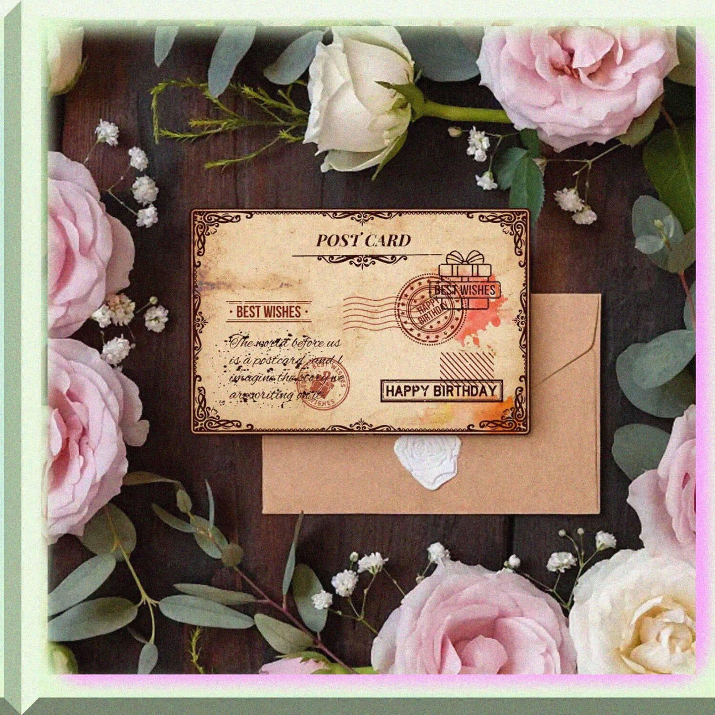 Birthday Theme Postmark Clear Stamp for Scrapbooking