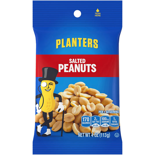 Planters Original Salted Peanuts, 4-oz. Packs (Pack of 12)