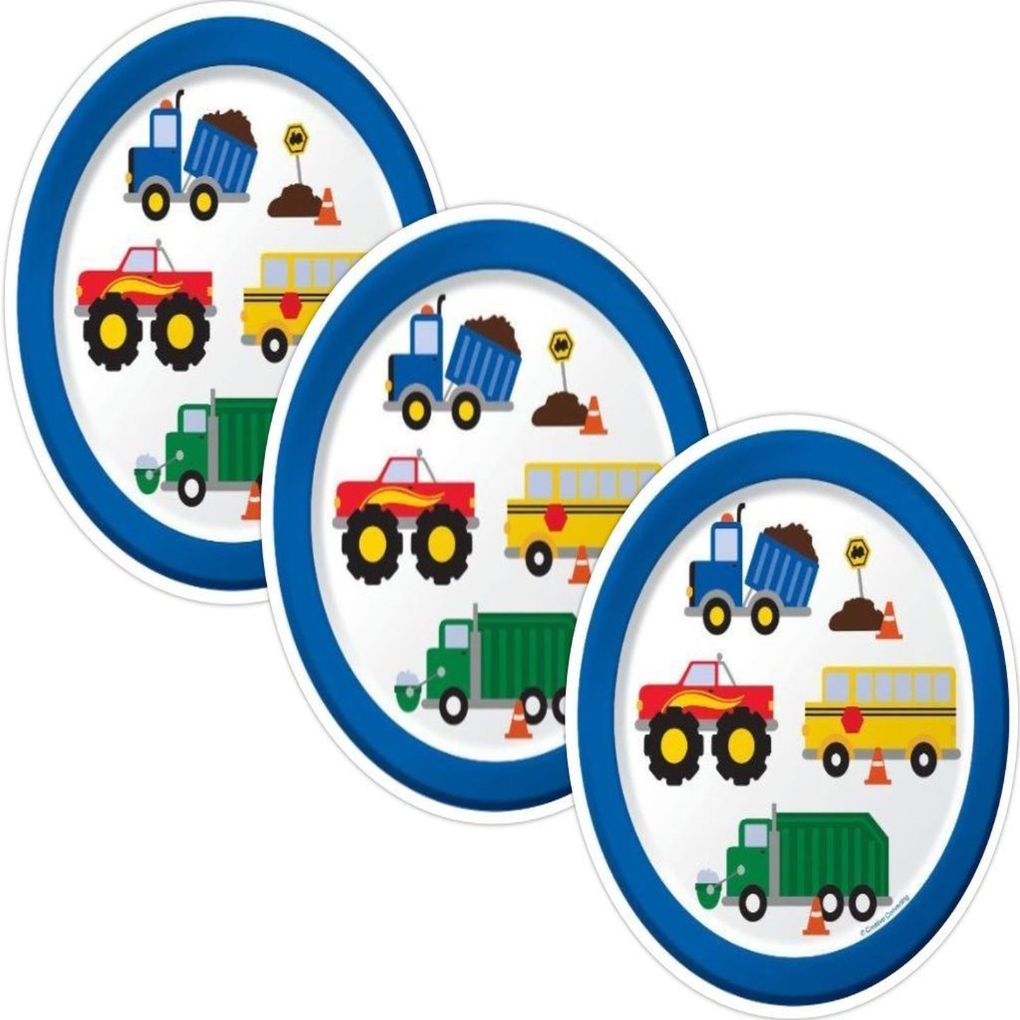 Traffic Jam Trucks Birthday Party Paper Plates 24 Count