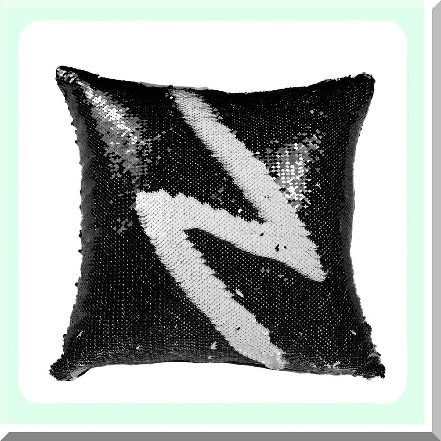 Mermaid Magic Reversible Sequin Pillowcase Set - Black 16x16 - Personalized Kids Decorative Cushion Covers - Sublimation Blank 2PCS