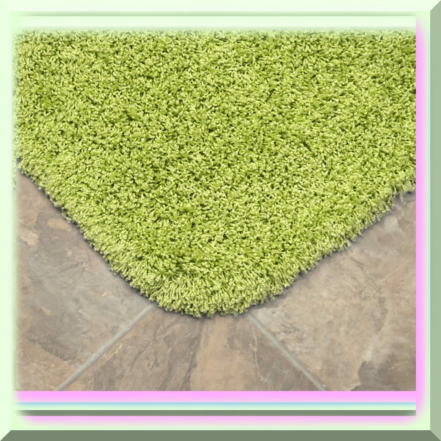 Shaggy Nylon Bath Rug 24x40 Lime Green
