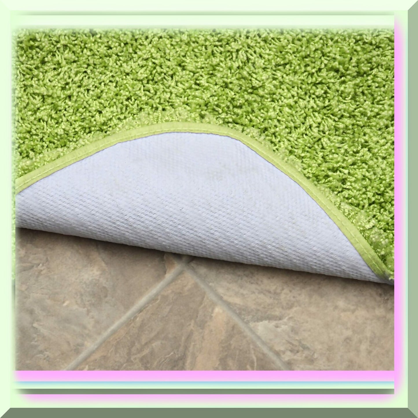 Shaggy Nylon Bath Rug 24x40 Lime Green