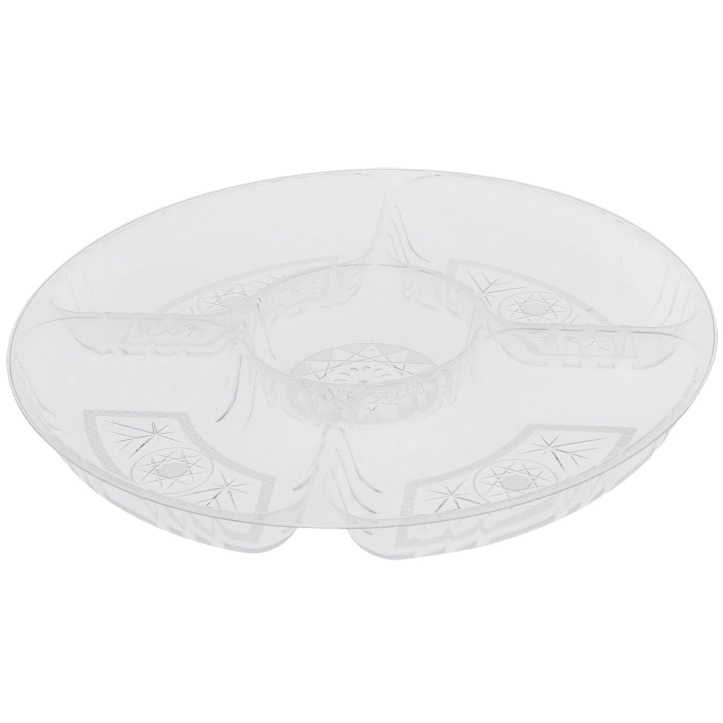Clear Plastic Crystal-Cut Chip and Dip Trays, 12-in. (Pack of 4)