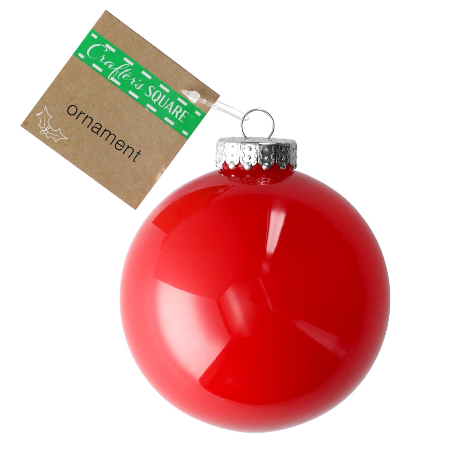 Crafter's Square Red Ball Ornament, 100-mm. Pack of = 3