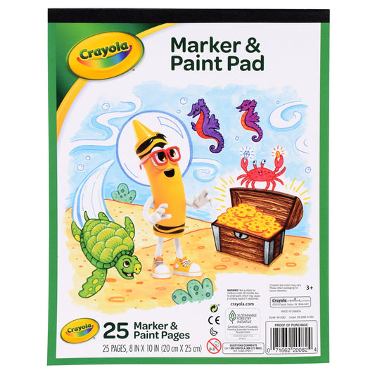 Crayola Marker & Paint Pad, 25 Pages per Pad (Pack of 6)