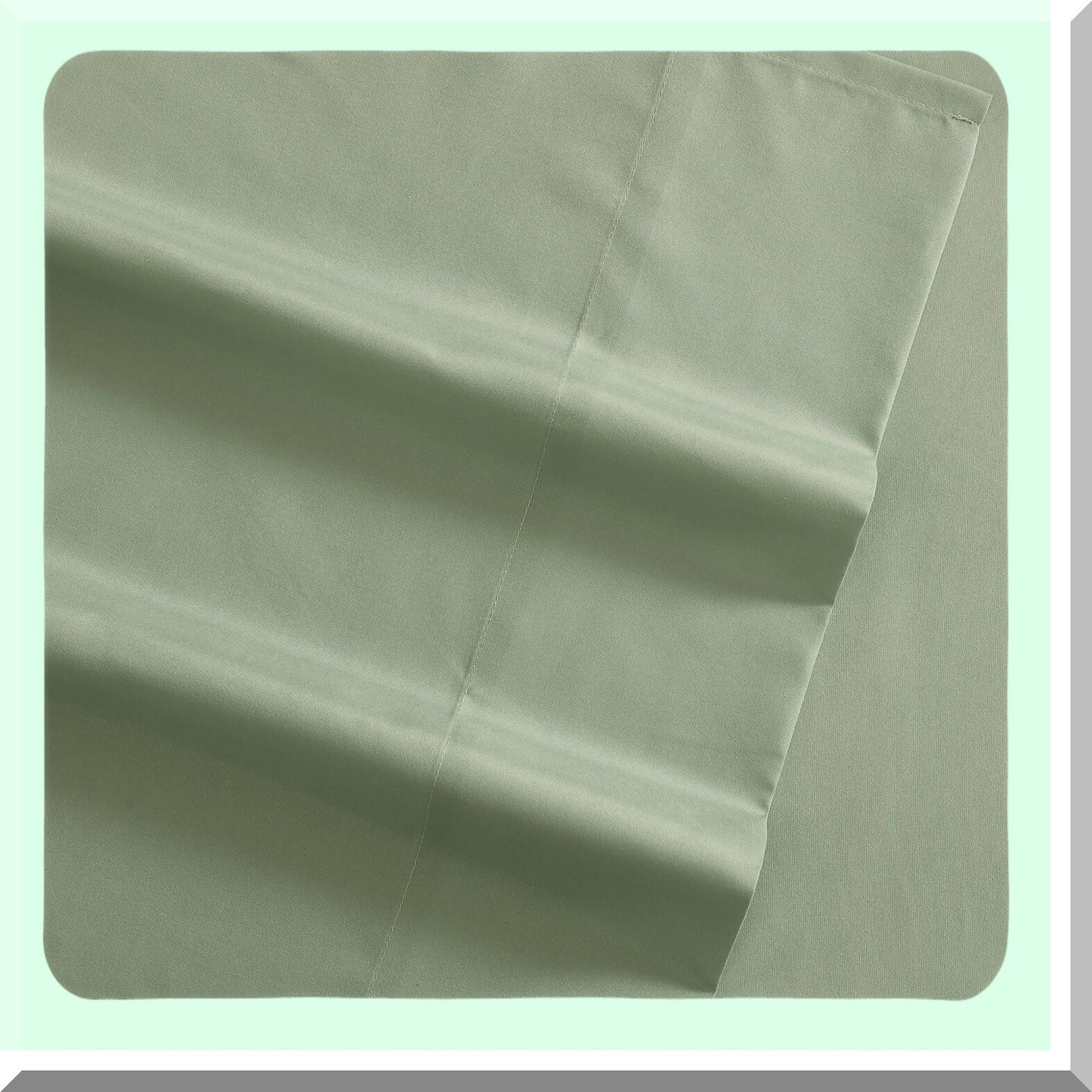EcoCool Full Sheet Set - Soft Recycled Polyester Bedding, Wrinkle-Resistant & Cooling Finish - Solid Green - 6-Piece Bed Set