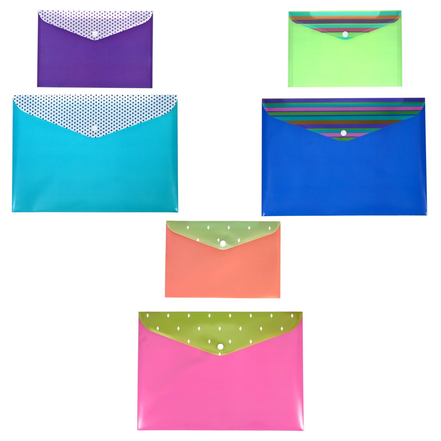 Jot Polypropylene Button Envelopes (Pack of 24)