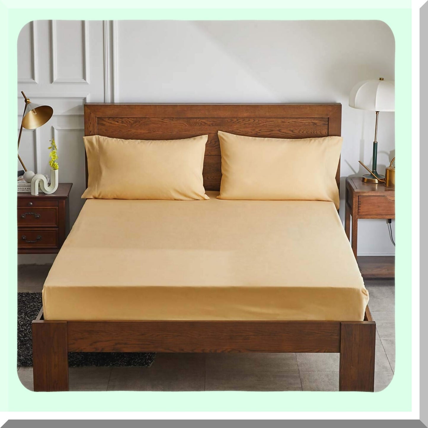 Winter Bloom Tree Branch 7-Piece Bedding Set - Gray Comforter, Pillow Shams, Tan Sheets, Pillowcases - Cozy Floral Design for Warmth and Comfort