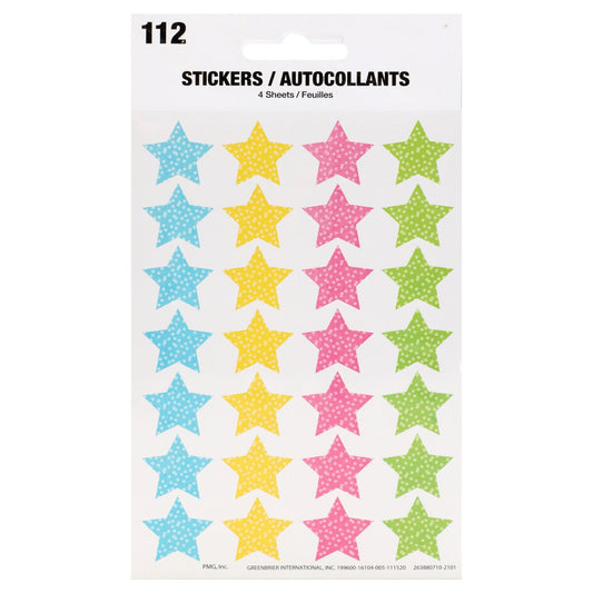 Colorful Star Stickers, 112-ct. Packs (Pack of 24)