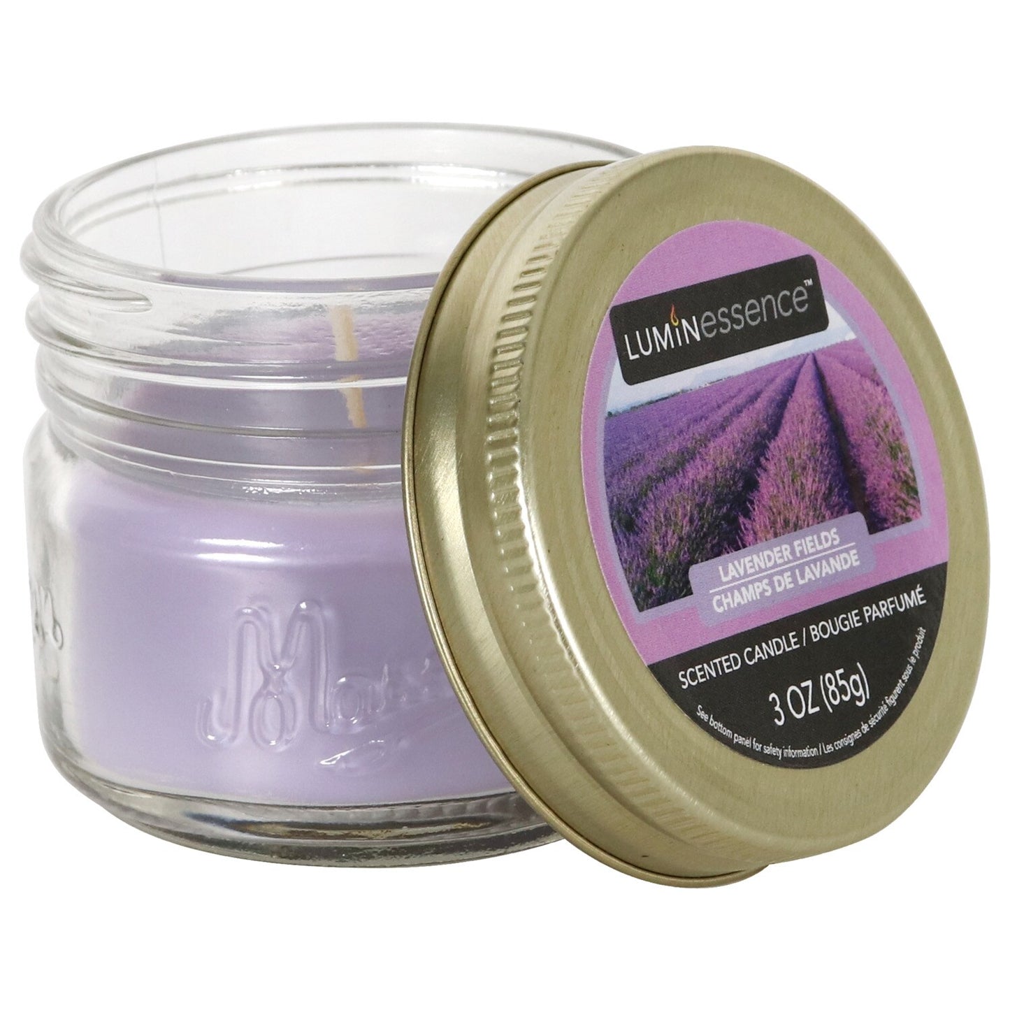 Luminessence(R) Lavender Fields Scented Mason Jar Candles, 3-oz. (Pack of 12)