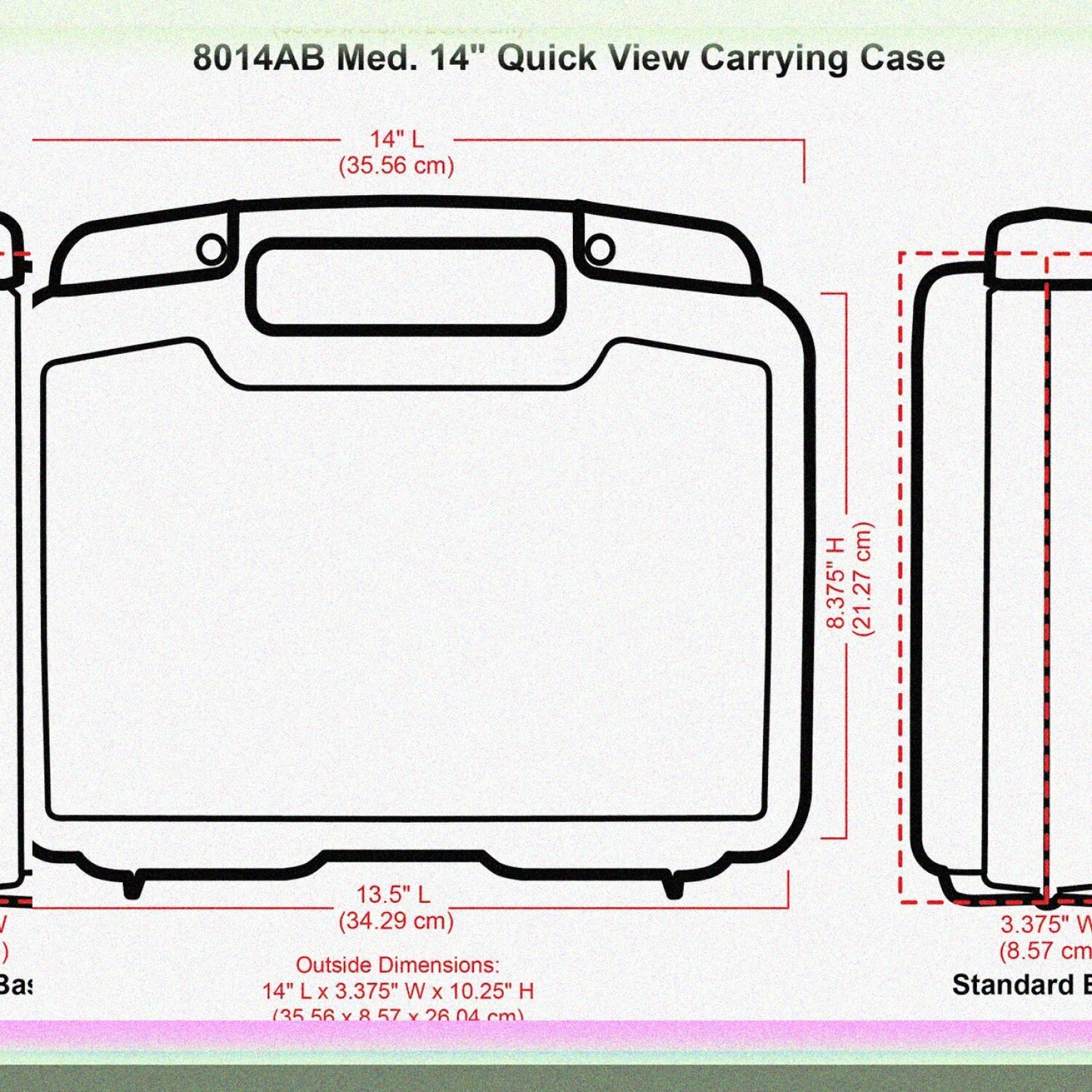 8014AB 14 Inch Plastic Storage Carrying Case