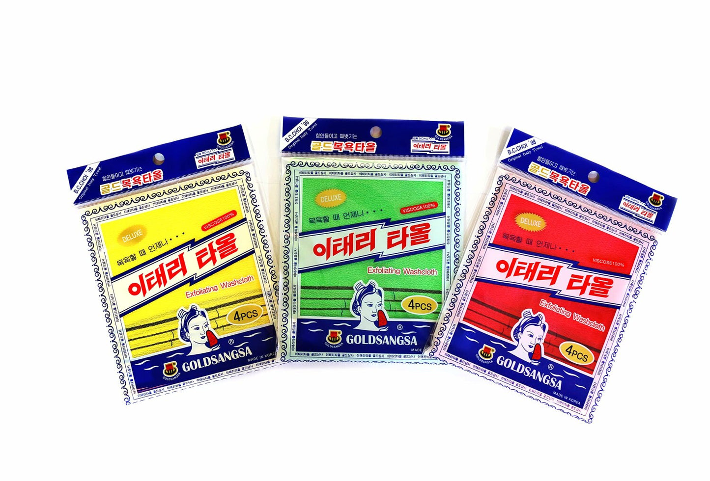 Korean Bath Towel Washcloths Set 4pcs