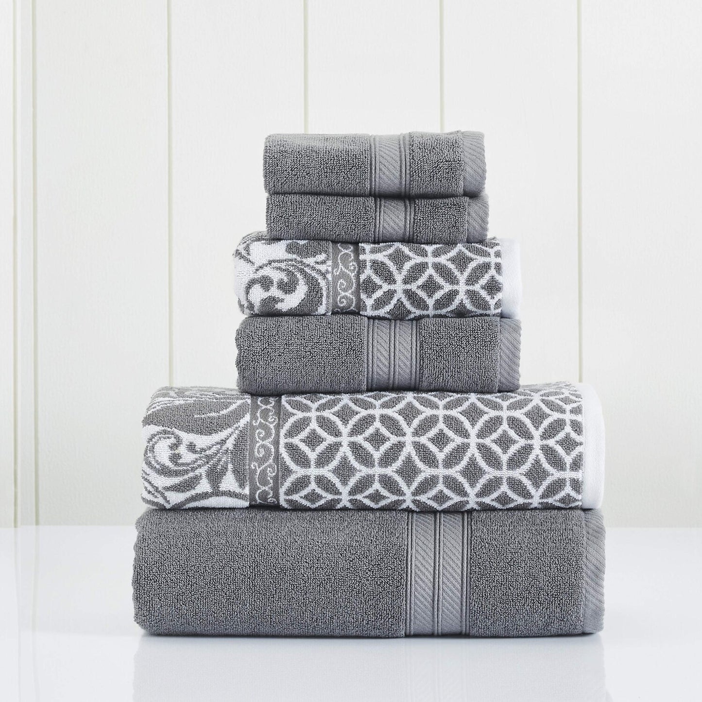 Tref Filigree 6-Piece Reversible Jacquard Towel Set