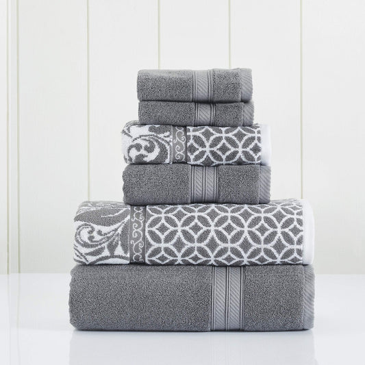 Tref Filigree 6-Piece Reversible Jacquard Towel Set