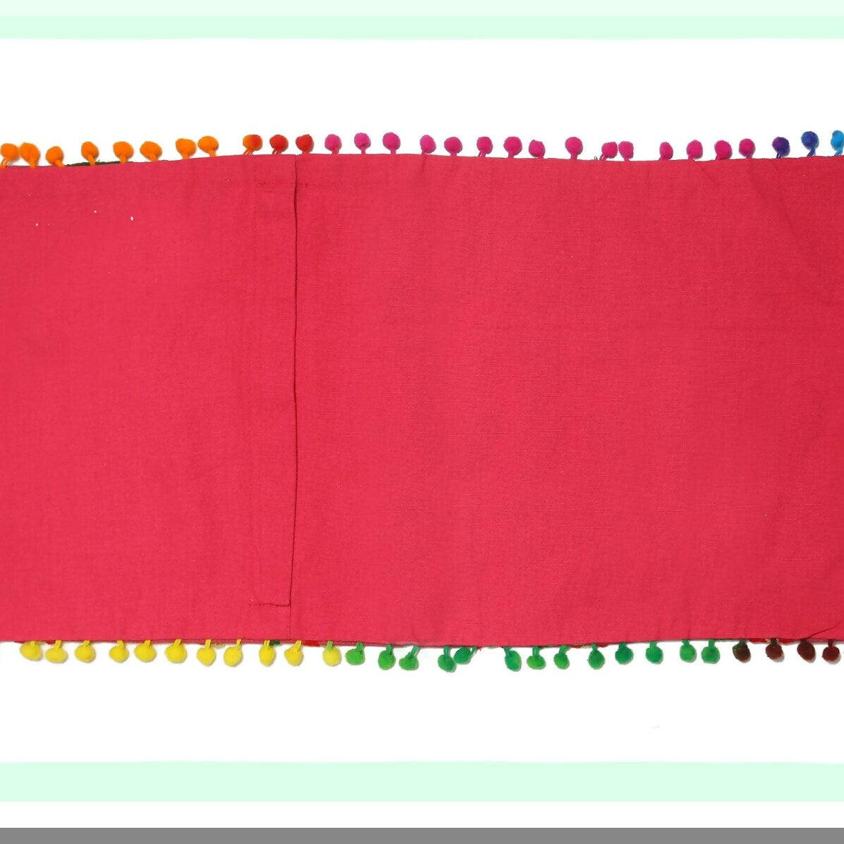 Boho Floral Suzani Cushion Cover Set - 100% Cotton Decorative Throw Pillow for Sofa Couch Bed - Coral Red - 18 x 18 Inches - Set of 2