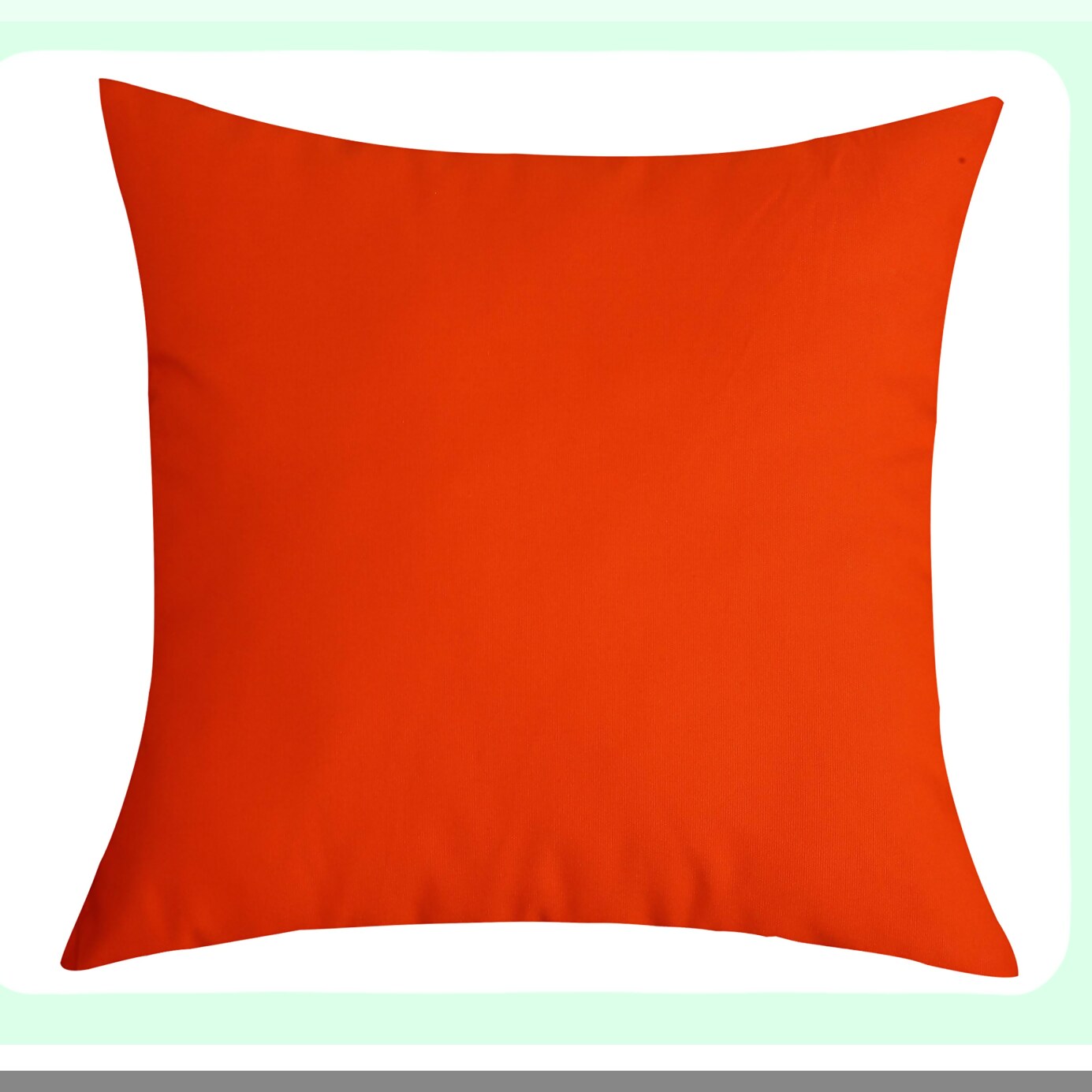 Vibrant Canvas Cushion Covers - Set of 2 Decorative 100% Cotton Throw Pillow Cases in Deep Orange - 18"x18" - 45 Color Options"
