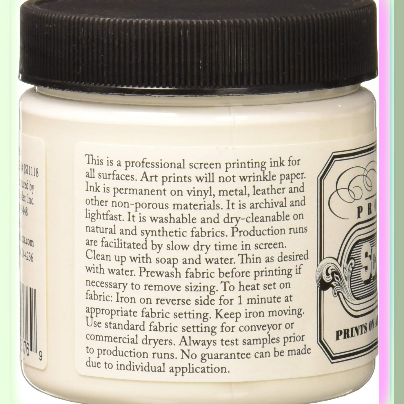 AquaPrint Pro White Water-Soluble Screen Print Ink 4oz