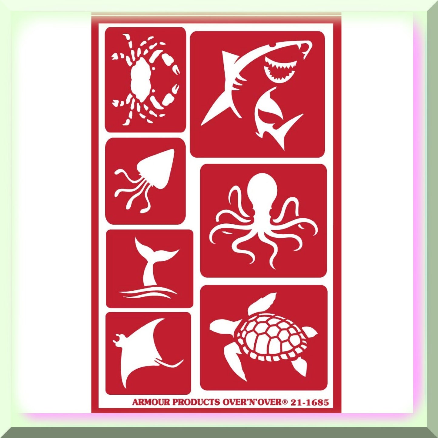 Reusable Glass Etching Set with Wildlife, Sea Creatures, Birds