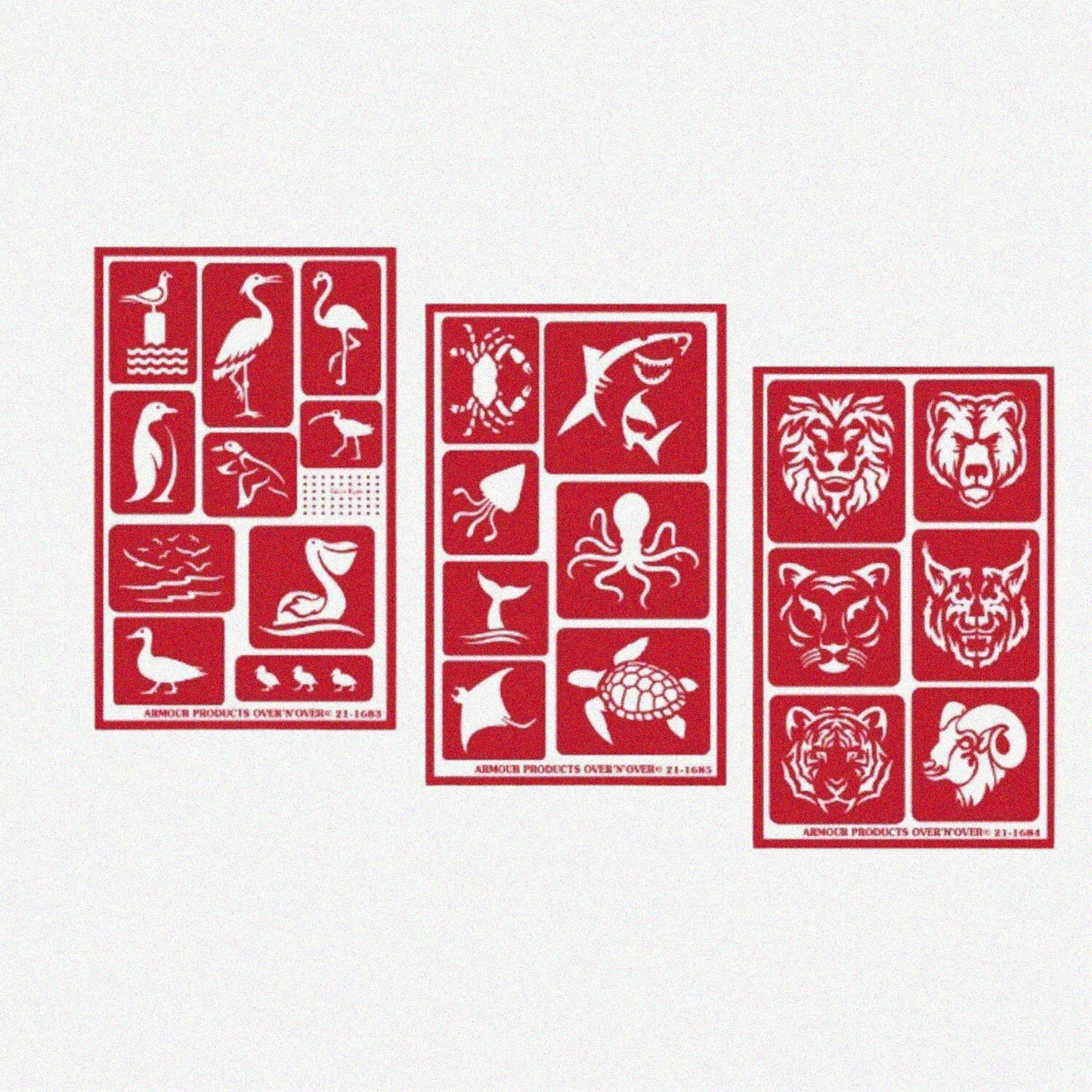 Reusable Glass Etching Set with Wildlife, Sea Creatures, Birds