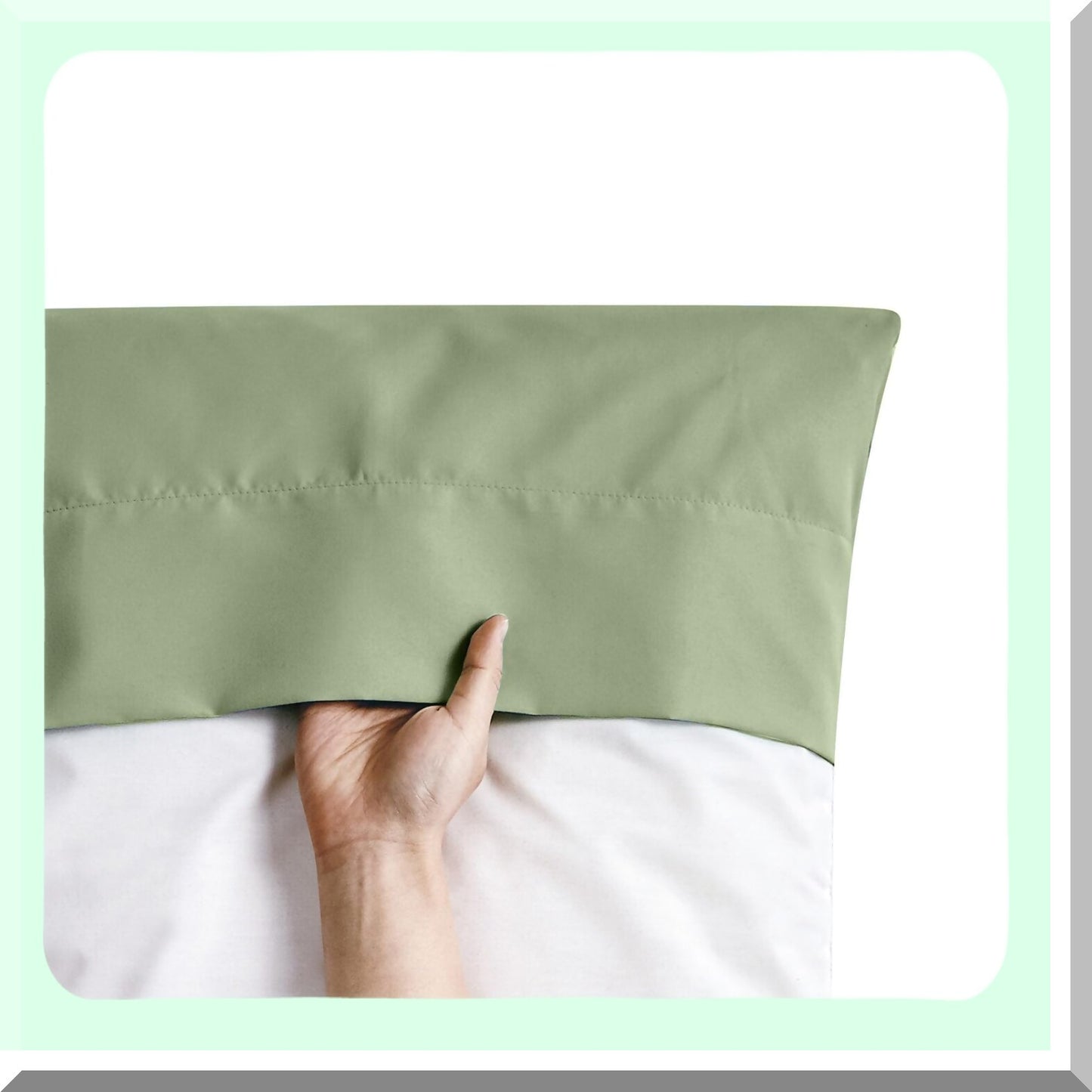 Sage Green Microfiber Pillowcase Set - Queen Size 12 Pack - Soft Brushed Fabric - Envelope Closure - 20x30 Inches - Bulk Pillow Case Set for Home, Hotels, Schools
