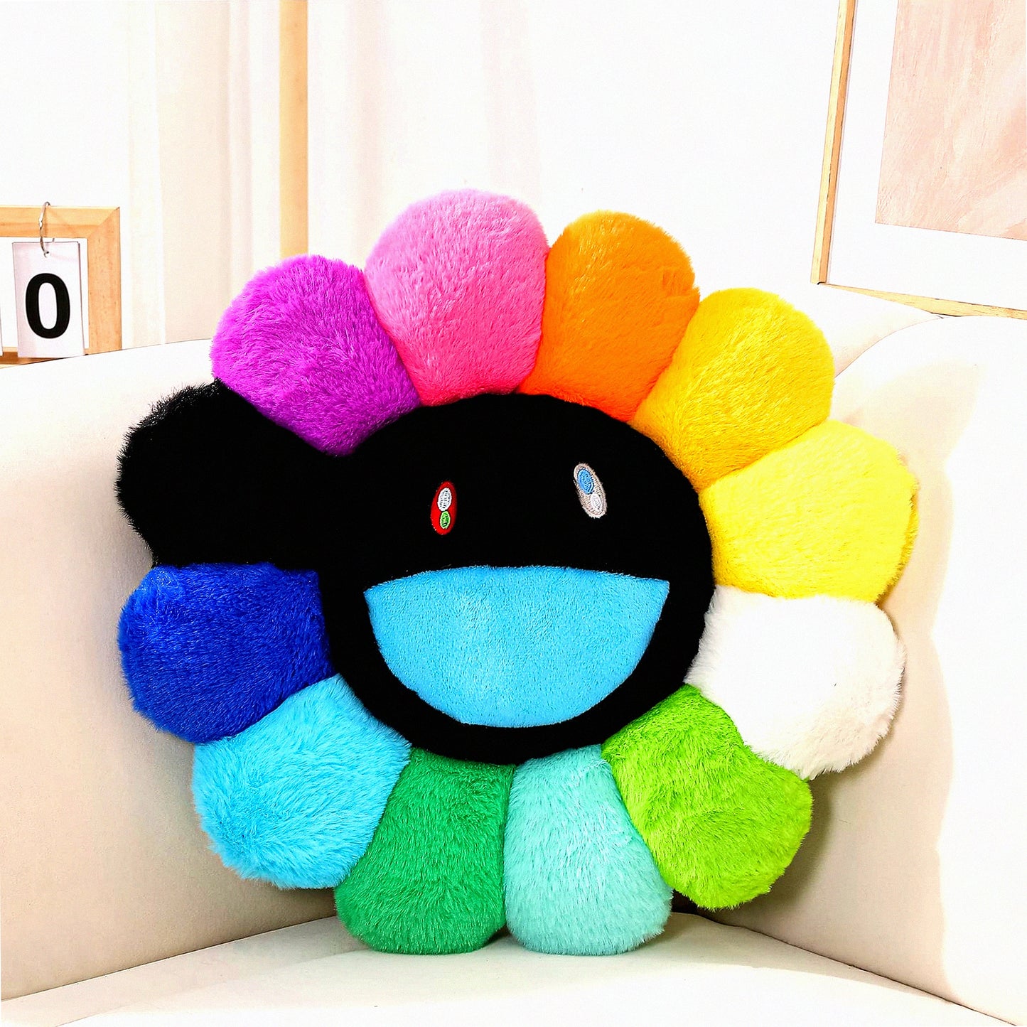 Sunflower Bliss Cushion - Colorful Flower Shaped Throw Pillow for Sofa, Bedroom, Car - Cute Room Decor Plush Pillow - 60CM/23.6in Floor Cushion