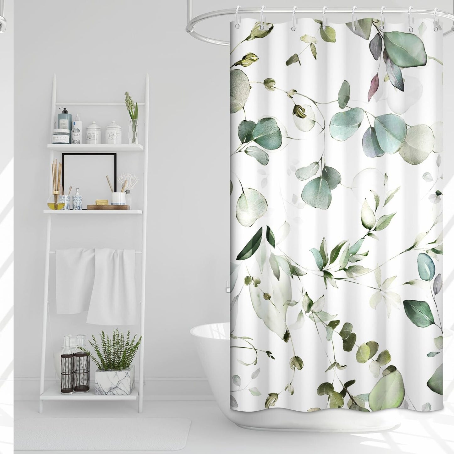 Green Eucalyptus Small Shower Curtain 36x72 Inch
