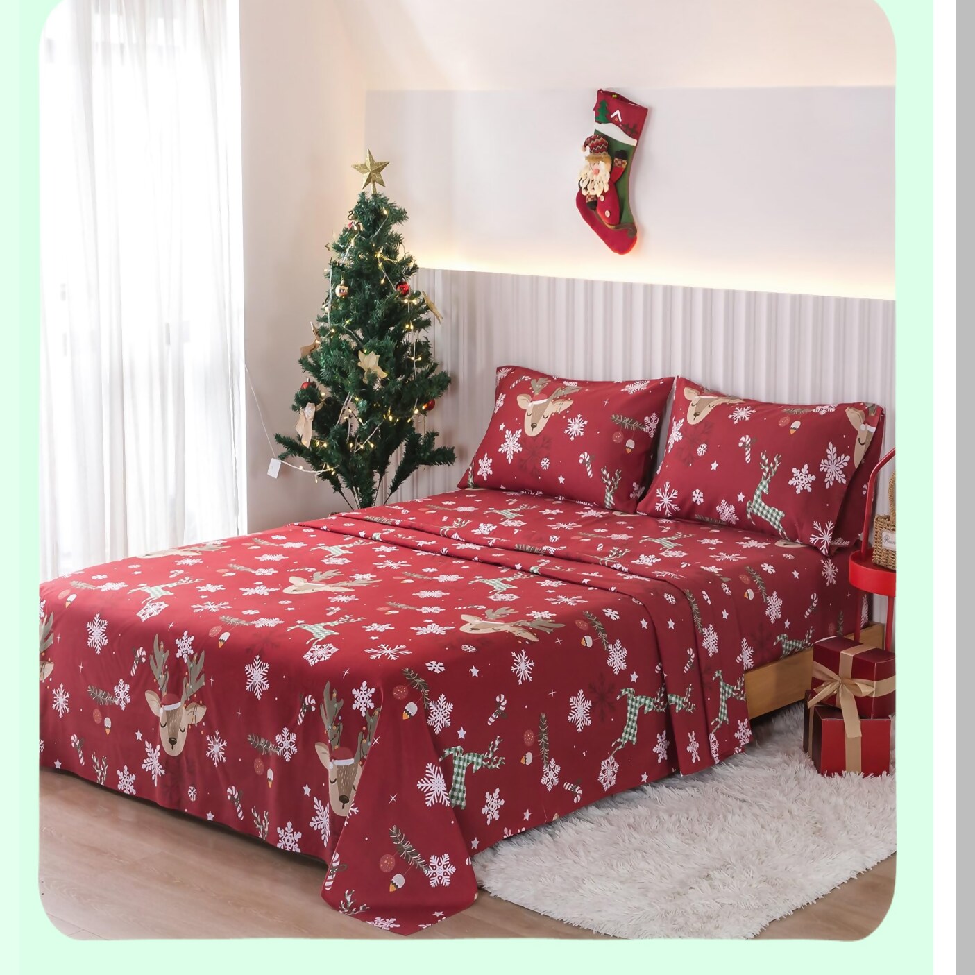 Cooling Floral Full Sheet Set - Breathable 4 Piece Deep Pocket Patterned Sheets - Full Size Bedding Set with Deep Pockets