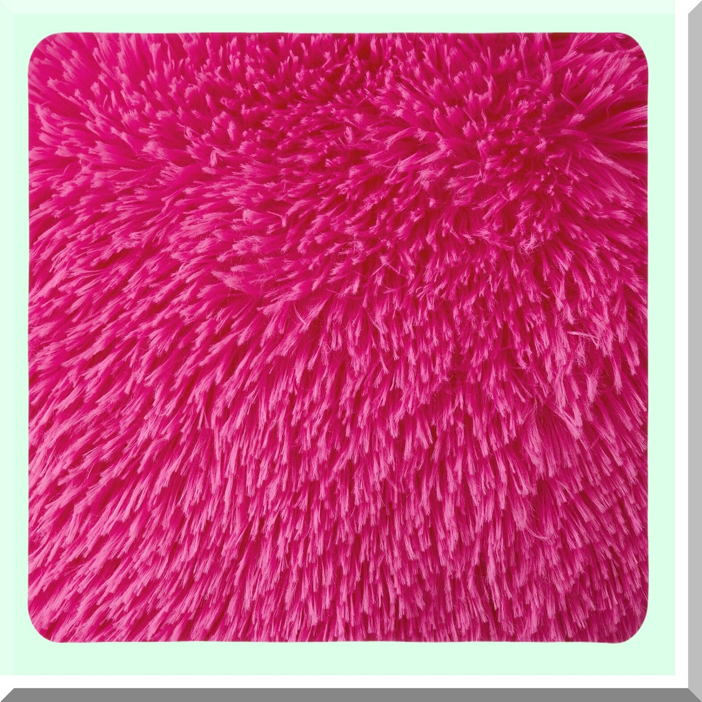 FluffyLux Shaggy Plush Pillowcase Set - Mongolian Merino Style Cushion Covers for Sofa Couch Bed - Decorative Hot Pink Throw Pillow Covers 18x18"