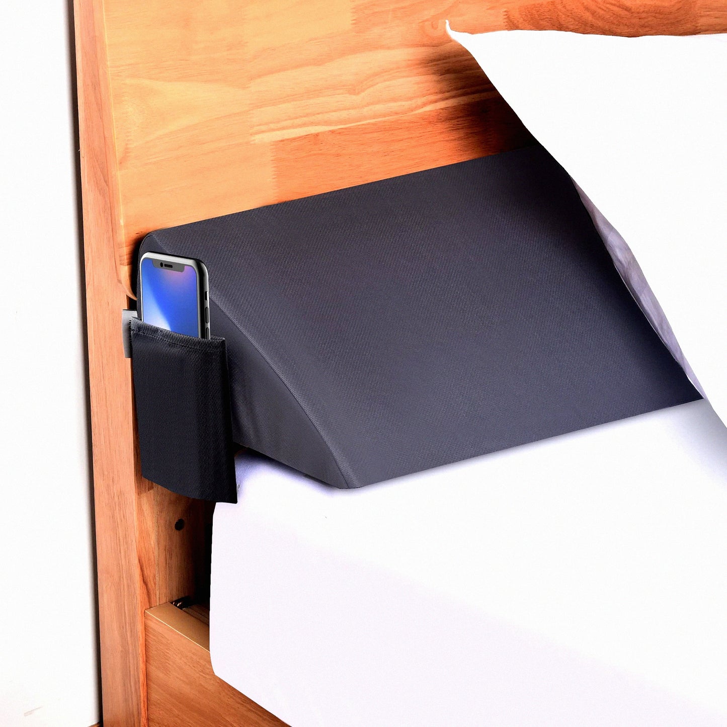 Headboard Gap Guard - Queen Size Bed Wedge Pillow - Mattress Headboard Filler - Close The Gap - Arched Gray - 10"x6"x60" - 0-7" - Headboard Pillow