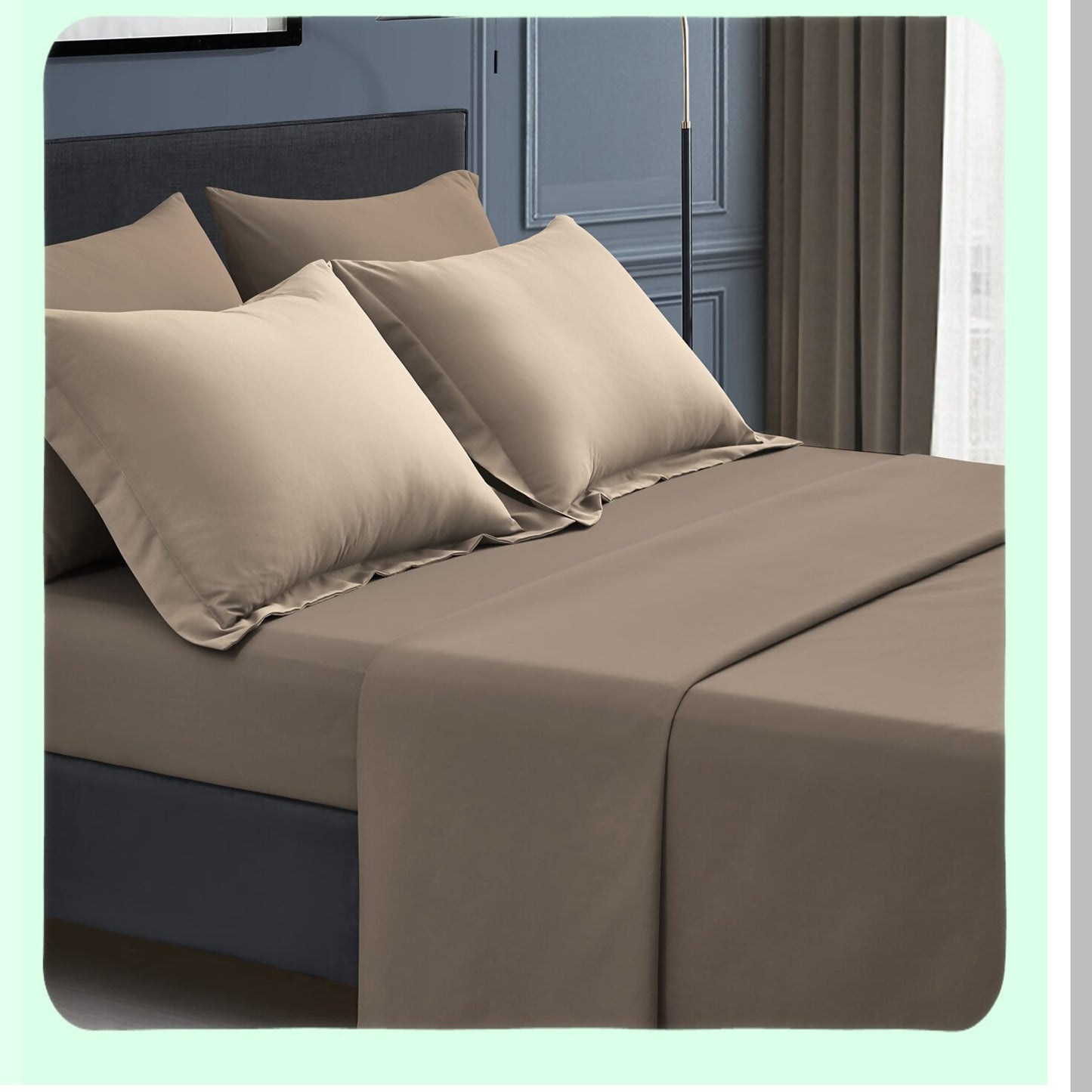 Luxury Comfort 7-Piece Bedding Set - Plush Down Alternative Comforter, Sheets, Pillowcases, Shams - Reversible Duvet Insert - Beige Bed Set