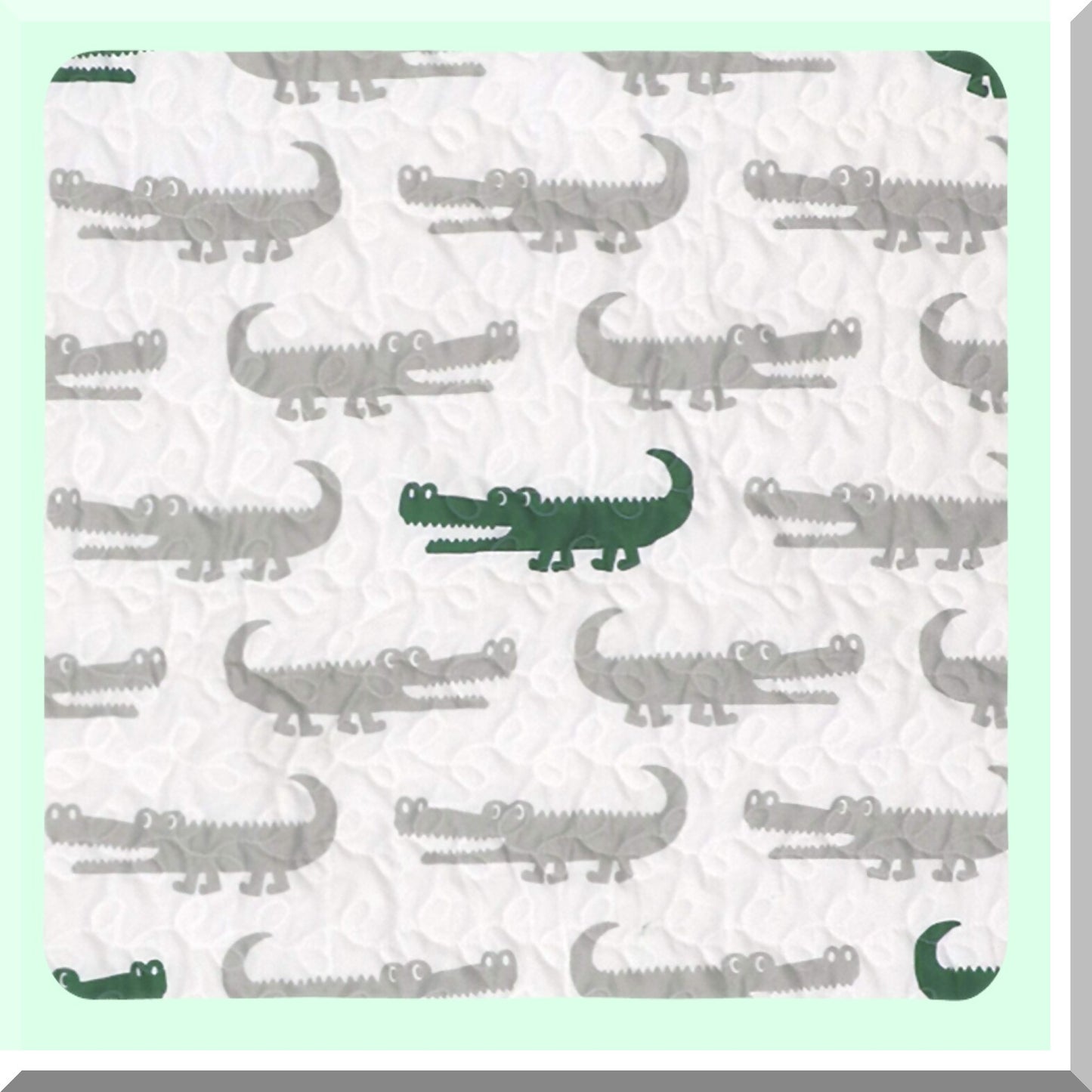 CozyCroc Sherpa Throw Blanket, 60" x 50", Gray/Green"