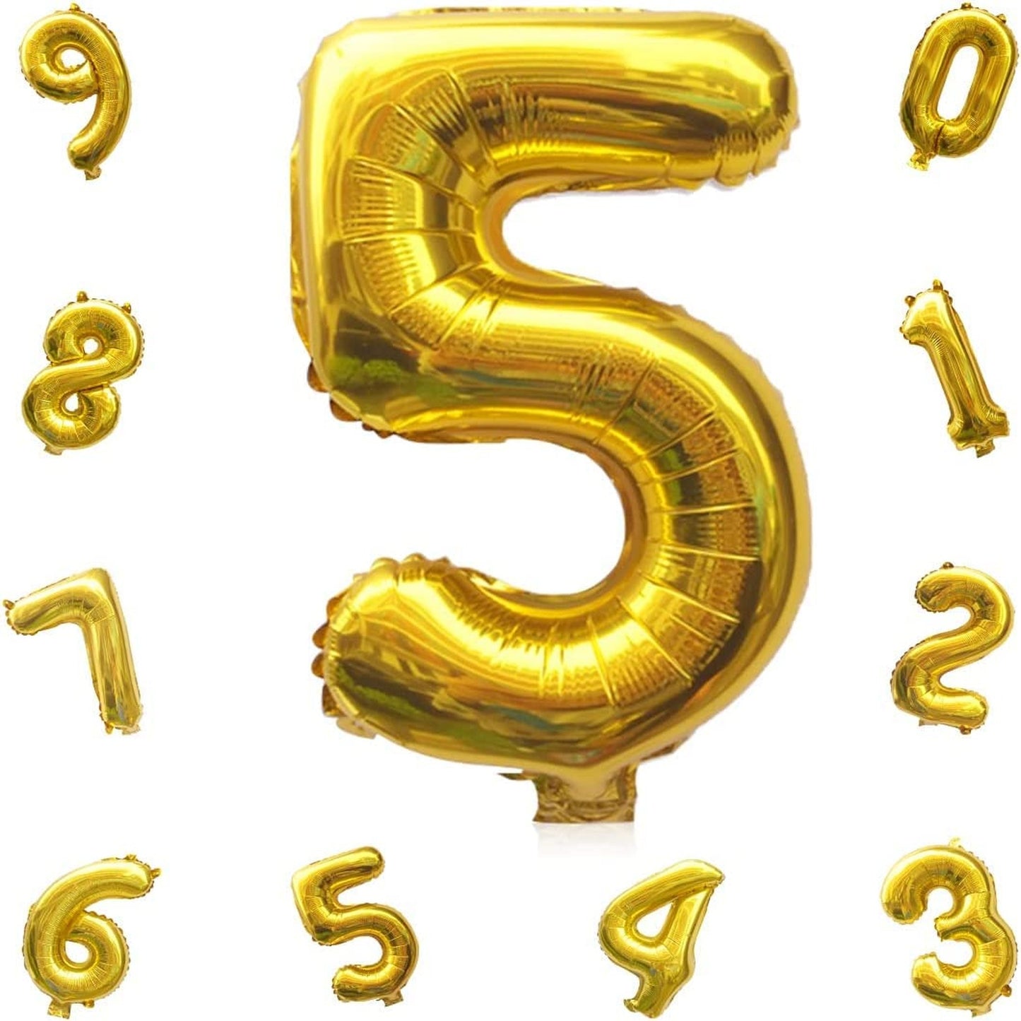 Jumbo Gold Number Balloon Set - 40 Inch Mylar Party Decorations for Birthdays & Anniversaries - Giant Numerical Globos De Numeros Gigantes