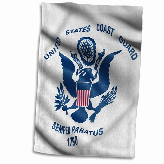 3D Rose US Coast Guard Flag Hand Towel 15"x22"