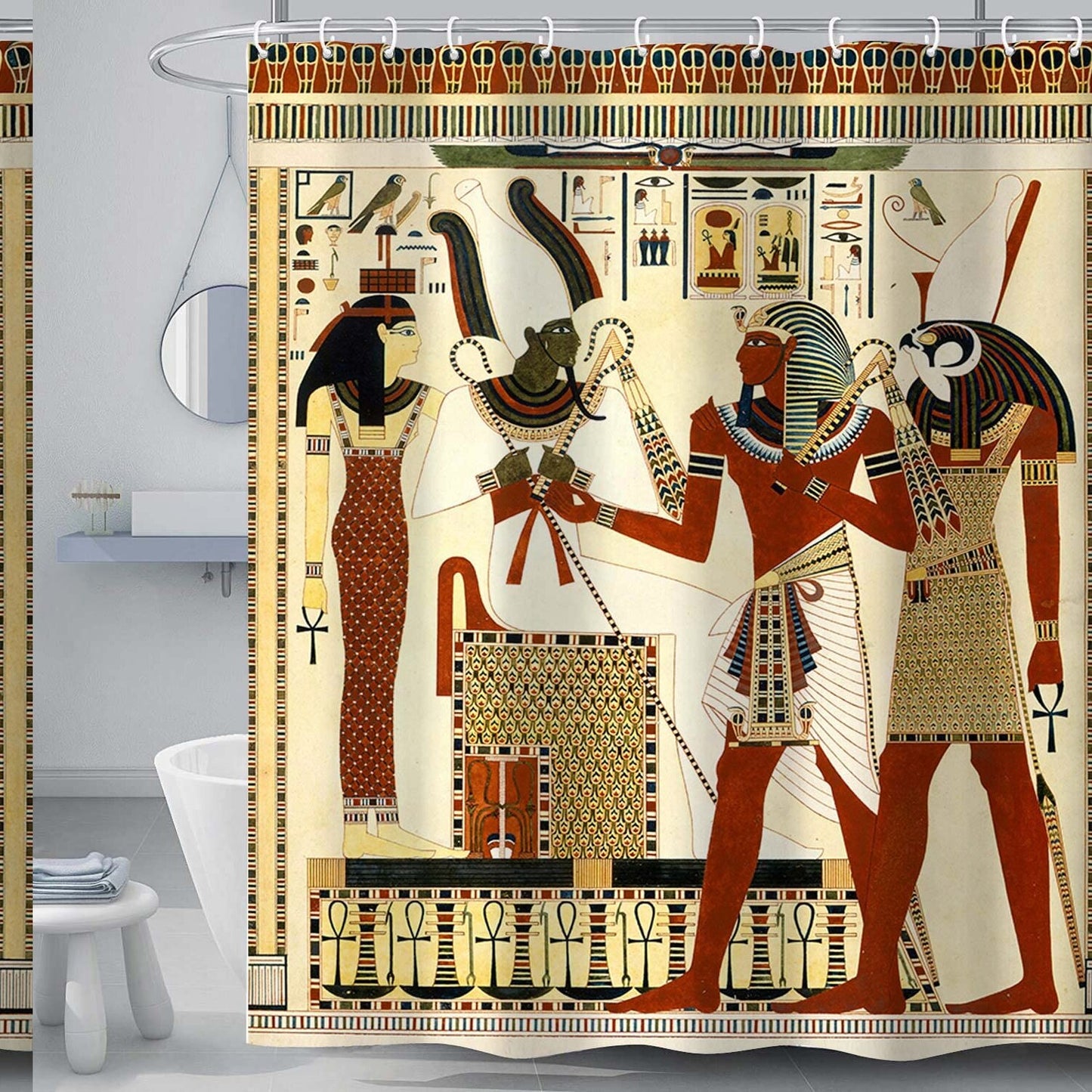 Egyptian Shower Curtain for Bathroom 69x70 Polyester Fabric