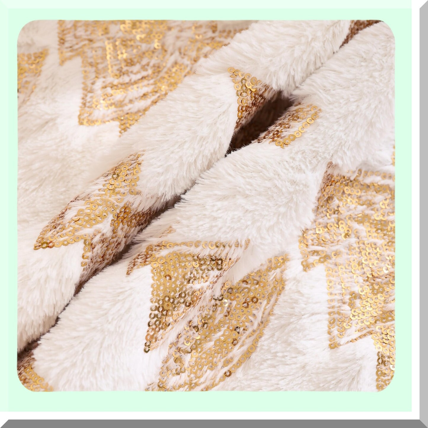 Sequin Tree Pillowcase Set - Winter Holiday Decorative Cushion Cover - White Plush Throw Pillow Case - 18 x 18 Inch - Party Decor - Soft Cozy Bedding