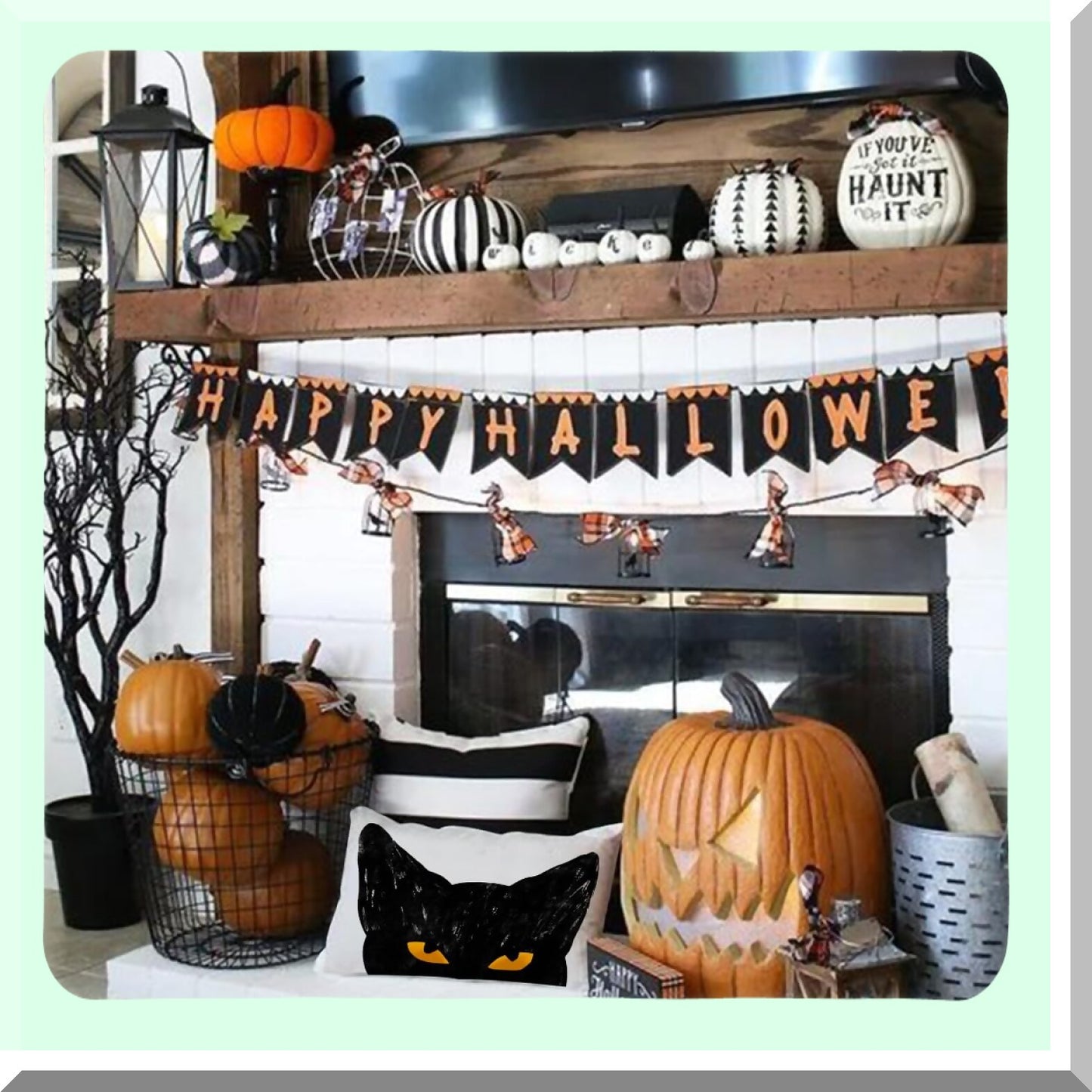 Black Cat Lumbar Pillow Cover - Outdoor Decorative Home Sofa Decoration - 12x20 Decorations Pillows