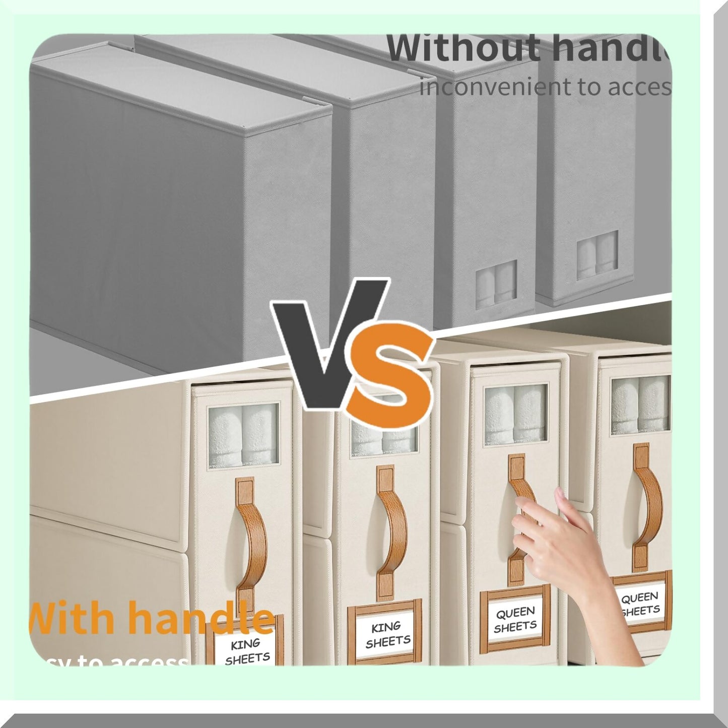 Queen Linen Foldable Bed Sheet Storage Cube