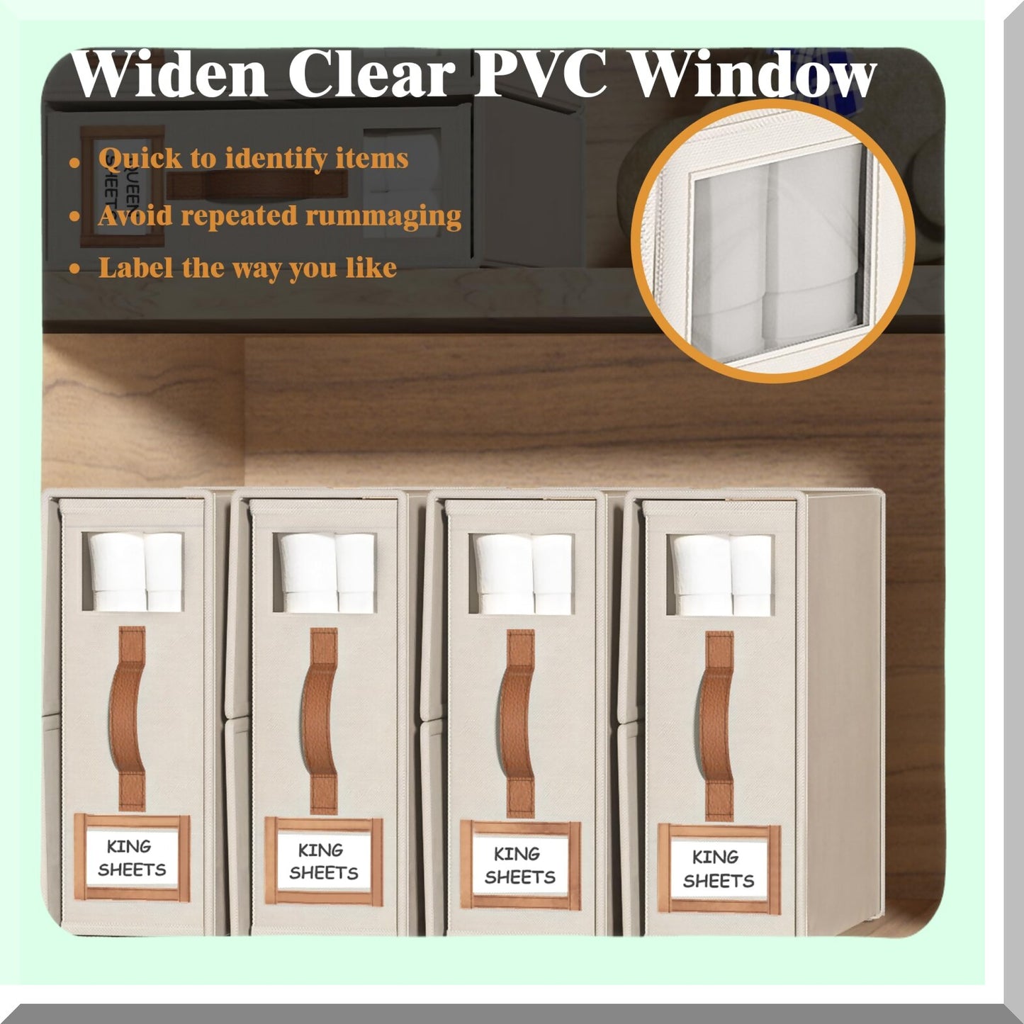 Queen Linen Foldable Bed Sheet Storage Cube