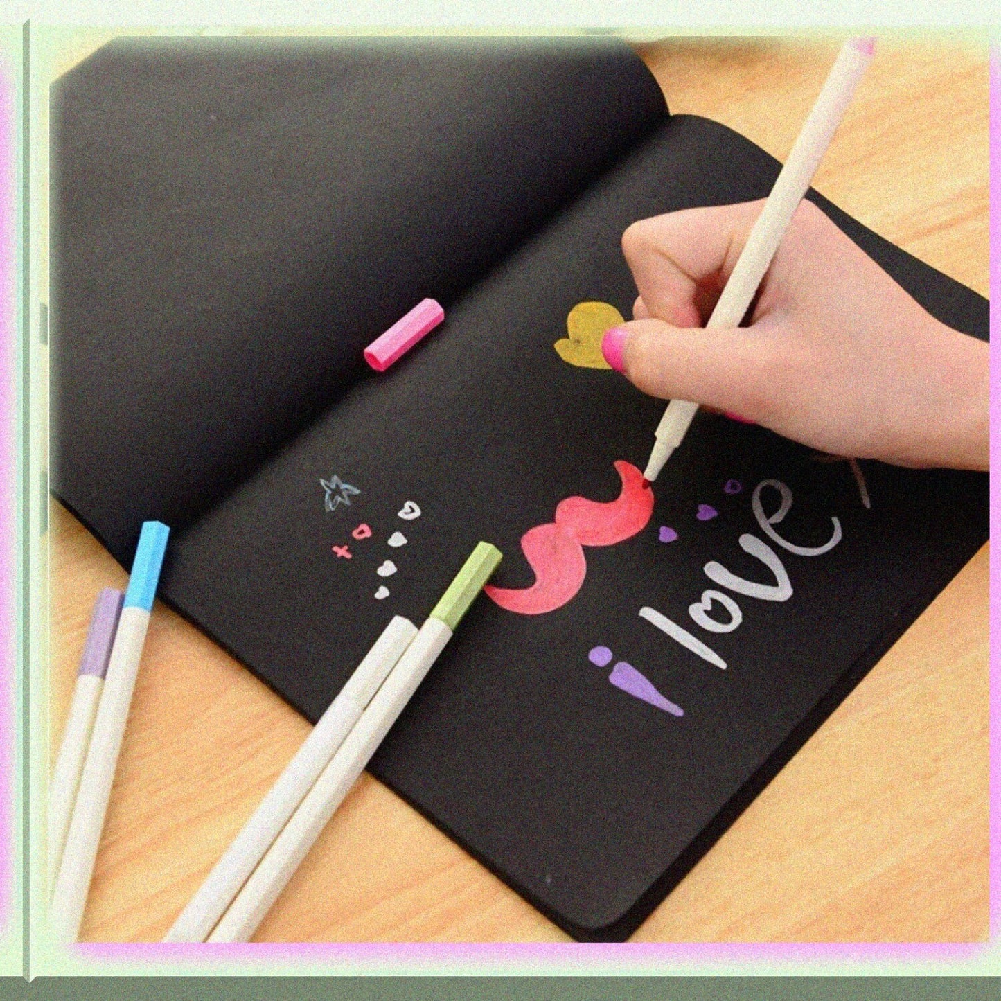 Set of 10 Metallic Marker Pens Multicolor