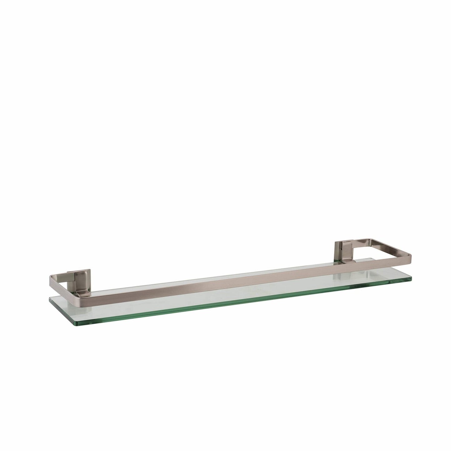 Wall Mount Glass Shelf with Nickel Finish and Rail