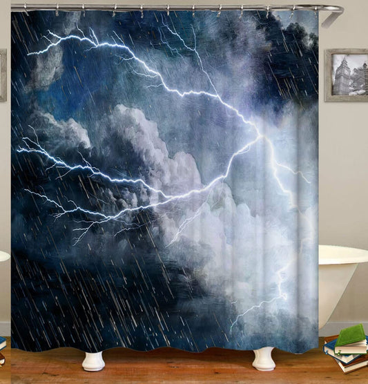 Dark Clouds Shower Curtain Set 72x72 Inches with Hooks