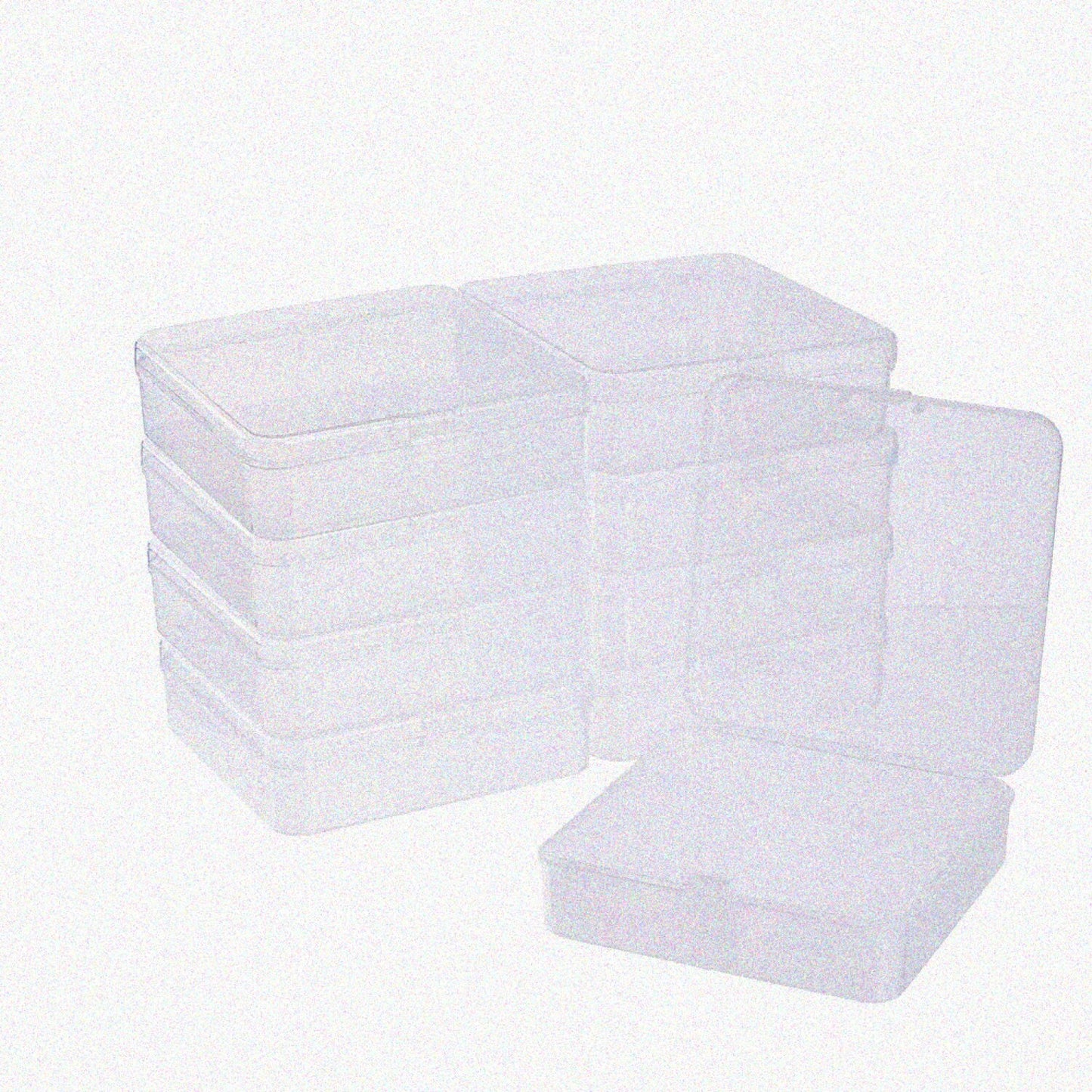 10 Pack Square Clear Plastic Bead Storage Containers 3.74x3.74x1.18"
