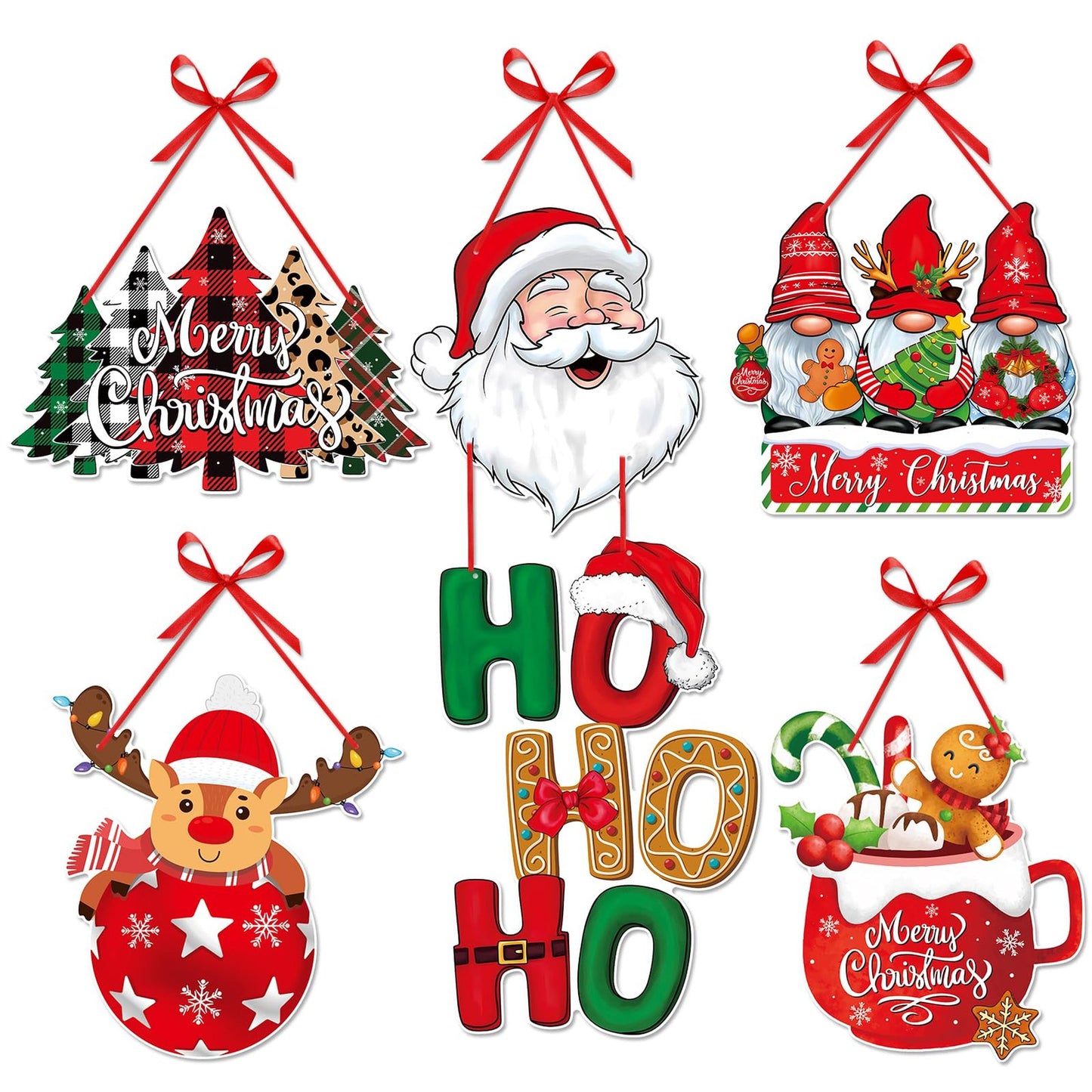 Holiday Door Sign Set for Winter Parties and Decorations