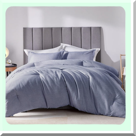 Blue CaliLux Comforter Set - 3 Piece Luxury Bedding Set | All Season Soft & Breathable | Lightweight Fluffy Comforter with 2 Pillow Shams | California King Size