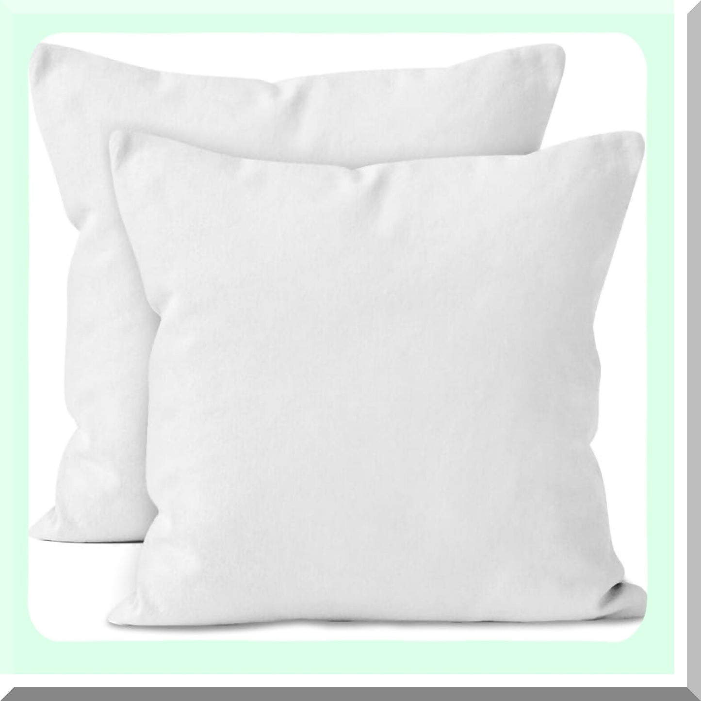 Fall Harvest Cotton Canvas Pillow Covers - Set of 2 White 12x12 - Hidden Zipper Decorative Cushion Covers for Thanksgiving Decor