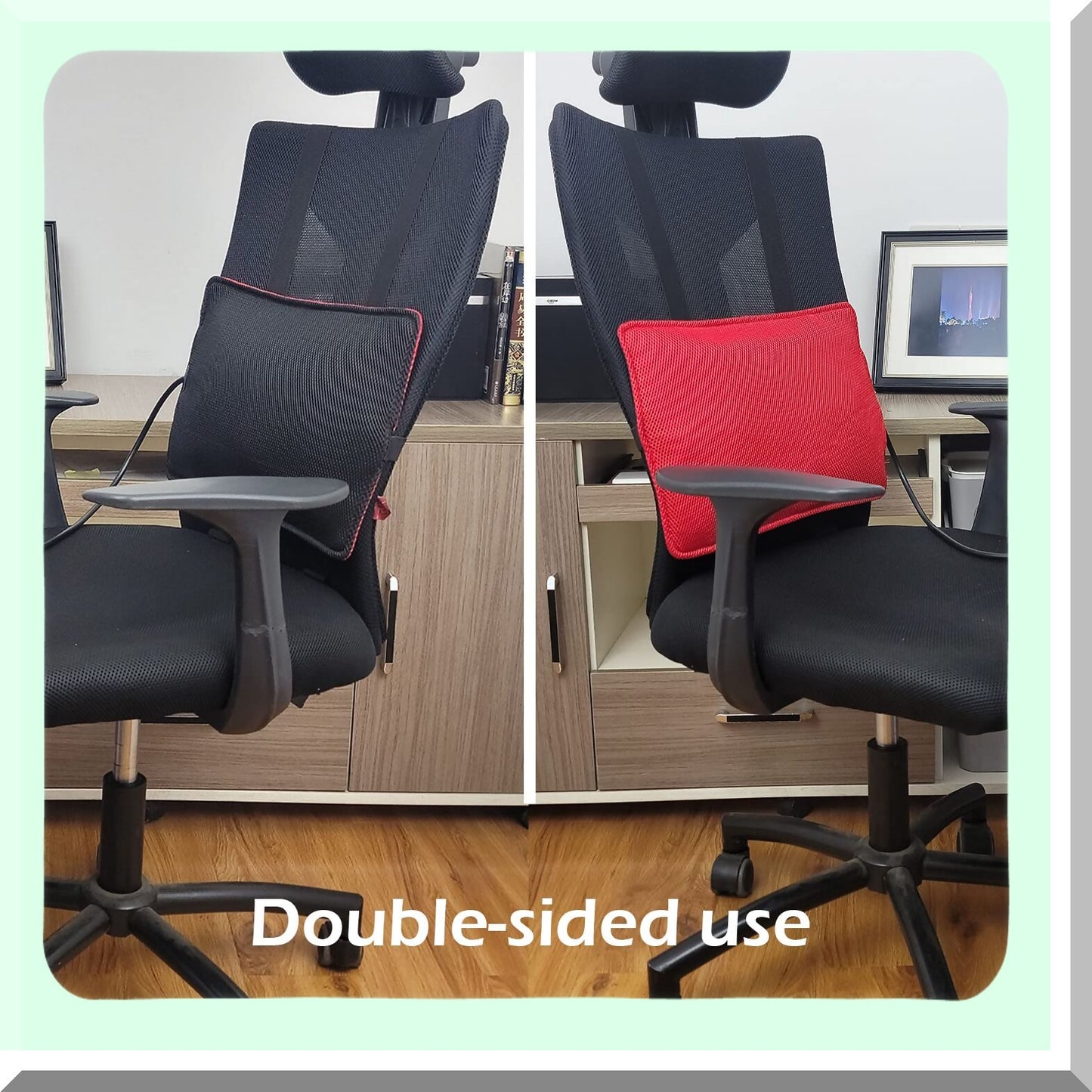 AirFlex Lumbar Support Cushion - Inflatable Pillow for Office Chair & Car Seat, Back Pain Relief with Air Pump - Ergonomic Back Support