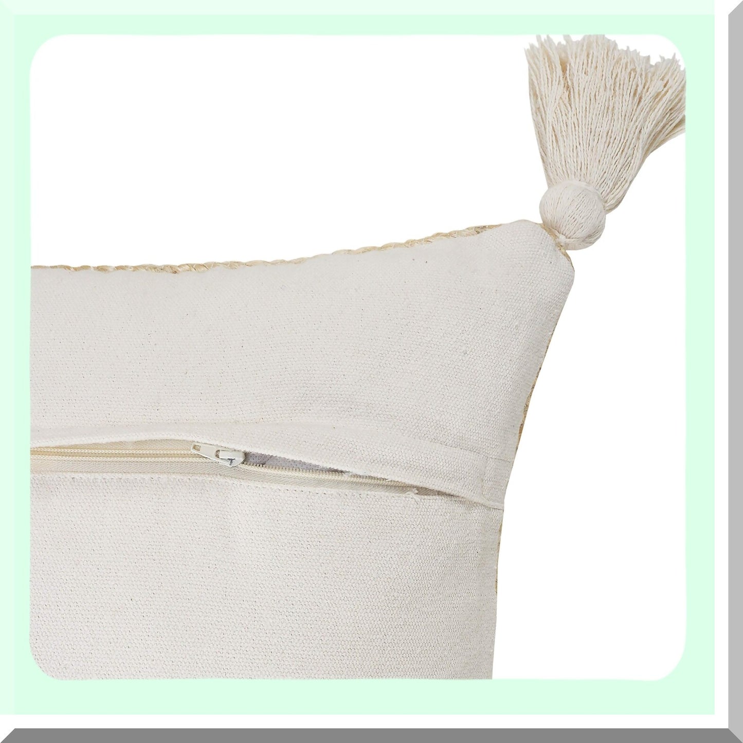 Eco-Friendly Jute Textured Throw Pillow - Sustainable Home Decor Accent - Natural Tan Color - Handwoven Cushion Cover - 1 Count Pack