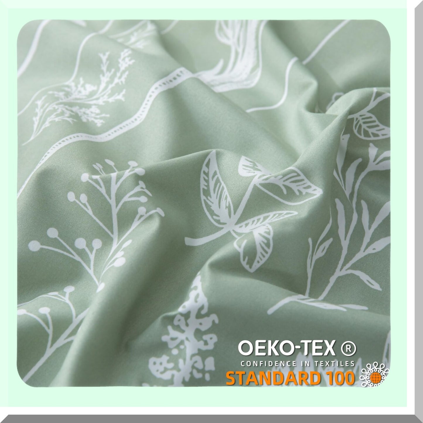 Floral Bliss Sage Green Comforter Set - 3 Piece Bedding Set with Plant Flowers Print, Fluffy and All Season Use - Top Quality Home Decor