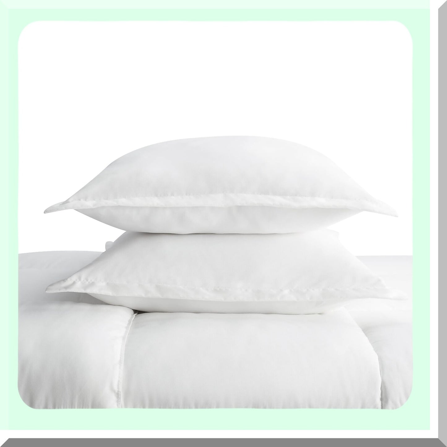 UltraSoft White Comforter Set - Hypoallergenic Solid 3-Piece Bedding Kit for Simply Clean Sleeping Experience